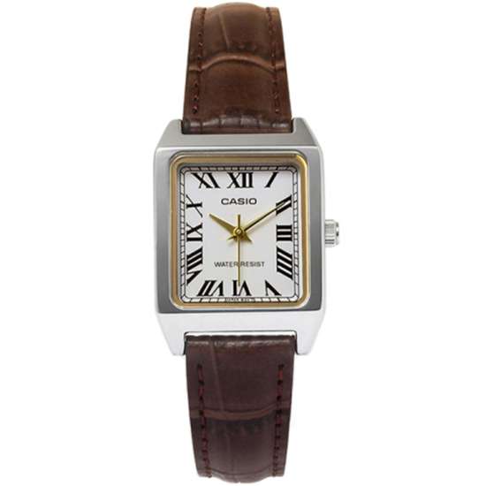 Casio LTP-V007L-7B2 LTPV007L-7B2 Leather Rectangle Watch
