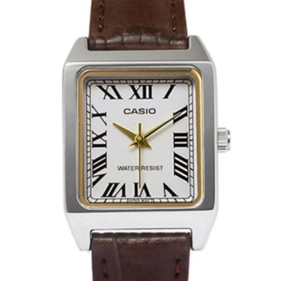 Casio LTP-V007L-7B2 LTPV007L-7B2 Leather Rectangle Watch
