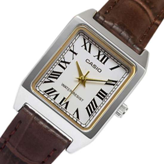 Casio LTP-V007L-7B2 LTPV007L-7B2 Leather Rectangle Watch