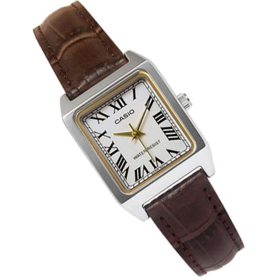 Casio LTP-V007L-7B2 LTPV007L-7B2 Leather Rectangle Watch