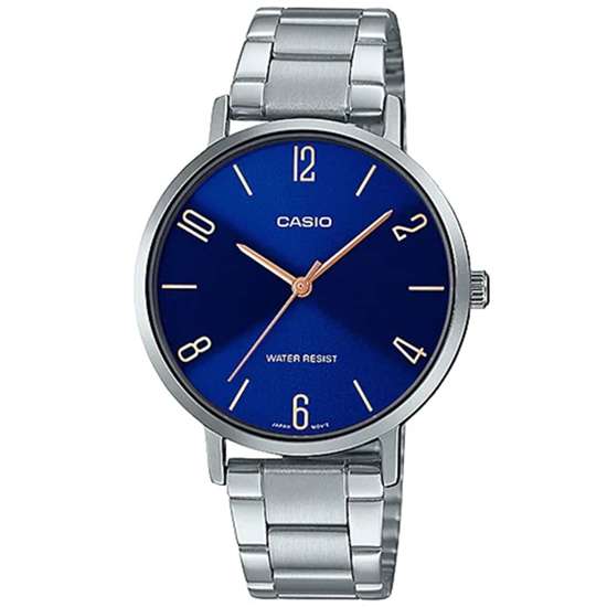 Casio LTP-VT01D-2B2 LTPVT01D-2B2 LTP-VT01D-2B2UDF Ladies Stainless Steel Watch