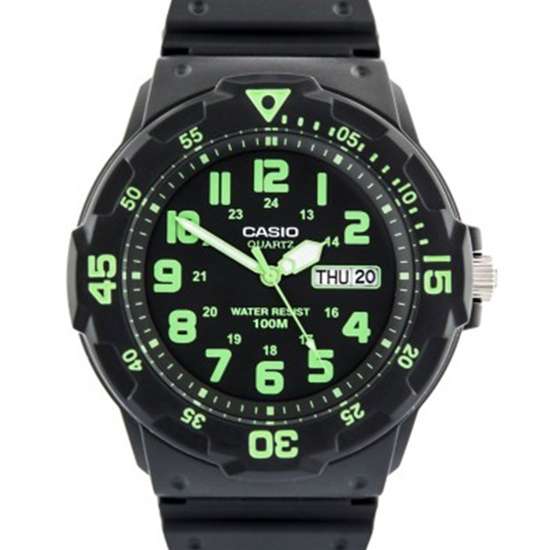 Casio Black Green Standard Analog Watch MRW-200H-3B MRW-200H-3BV