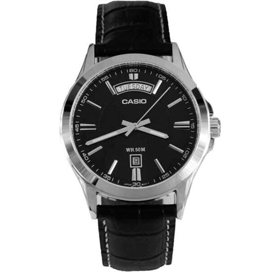 Casio MTP-1381L-1AV MTP1381L-1A Male Leather Watch