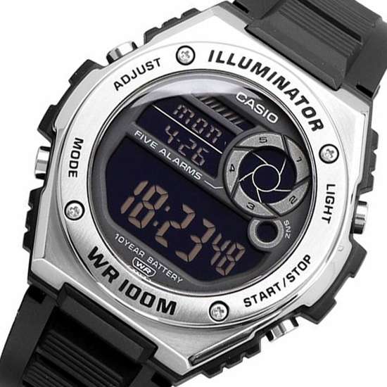 Casio Youth Digital MWD-100H-1B MWD100H-1B Dual Time Sports Watch