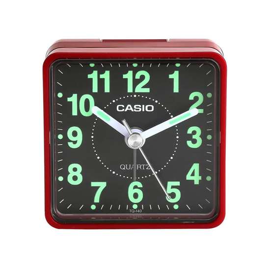 Casio Quartz TQ-140-4DF TQ140-4DF Red Black Beeper Alarm Clock