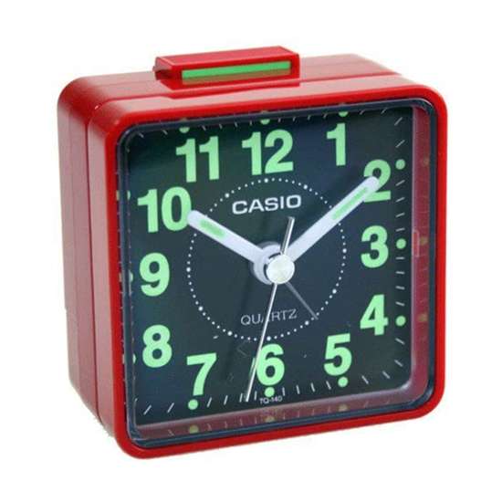 Casio Quartz TQ-140-4DF TQ140-4DF Red Black Beeper Alarm Clock