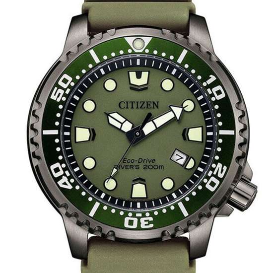 Citizen Promaster Marine BN0157-11X Eco-Drive Green Rubber Watch