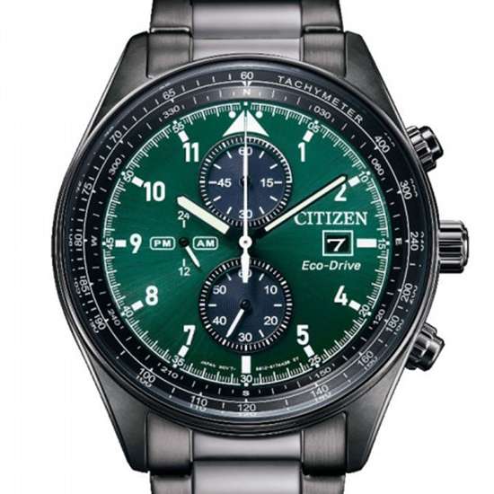 Citizen Eco-Drive Chronograph CA0775-87X Green Dial Watch