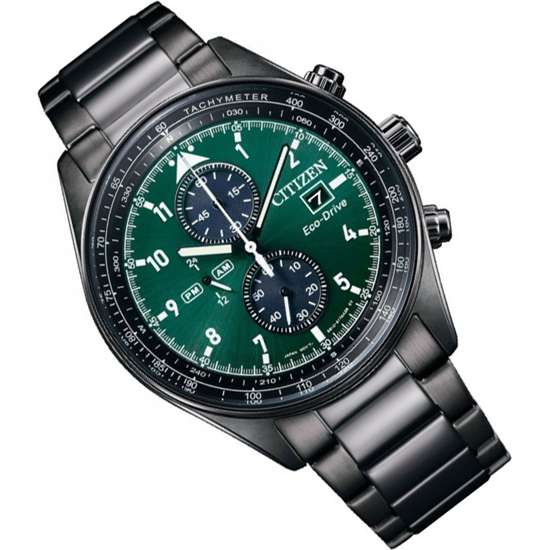 Citizen Eco-Drive Chronograph CA0775-87X Green Dial Watch