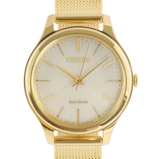 Citizen EM0502-86P Ladies Gold Mesh Watch
