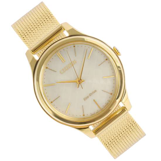 Citizen EM0502-86P Ladies Gold Mesh Watch