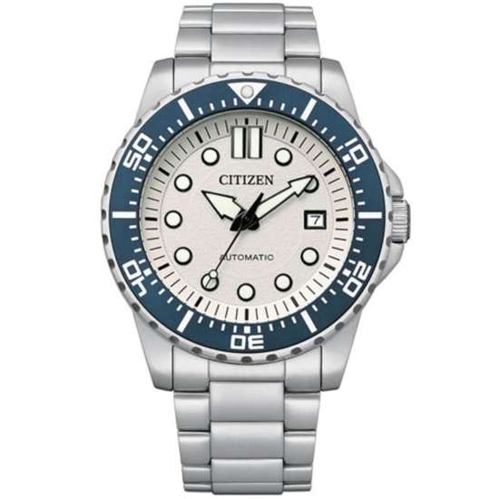 Citizen Urban Automatic NJ0171-81A White Dial Blue Rotating Bezel Watch