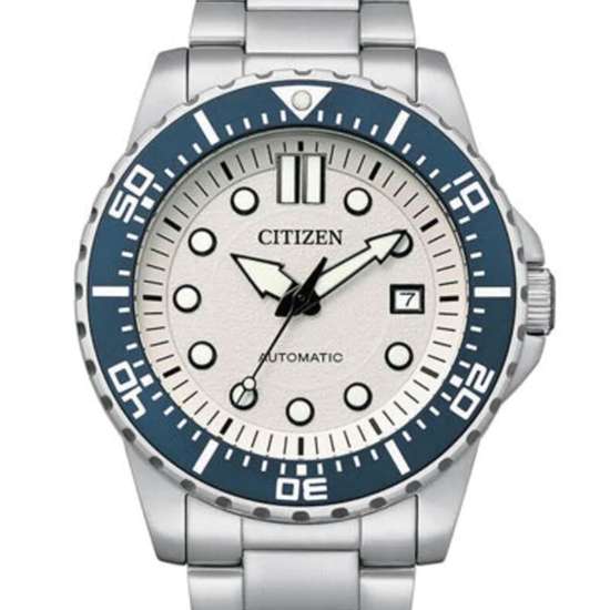 Citizen Urban Automatic NJ0171-81A White Dial Blue Rotating Bezel Watch