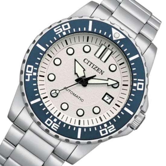 Citizen Urban Automatic NJ0171-81A White Dial Blue Rotating Bezel Watch
