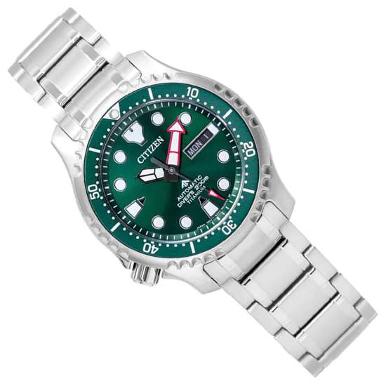 Citizen NY0100-50X Automatic Green Dial Titanium Scuba Dive Watch
