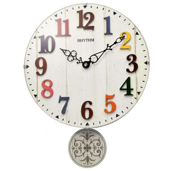 Rhythm Wooden Clock CMP549NR03 (Singapore Only)