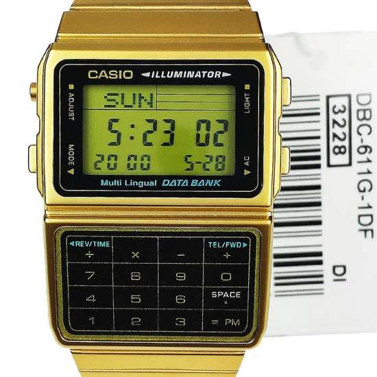 DBC-611G-1DF Casio Data Bank Telememo Calculator Watch