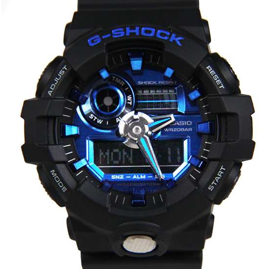 Casio G-Shock Black Blue Analog Digital Sports Watch GA710-1A2 GA-710-1A2