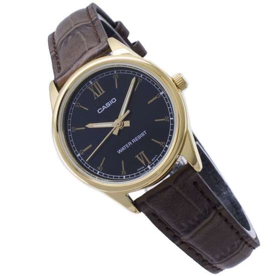 Casio Womens Brown Leather Couple Watch LTP-V005GL-1B2 LTPV005GL-1B2