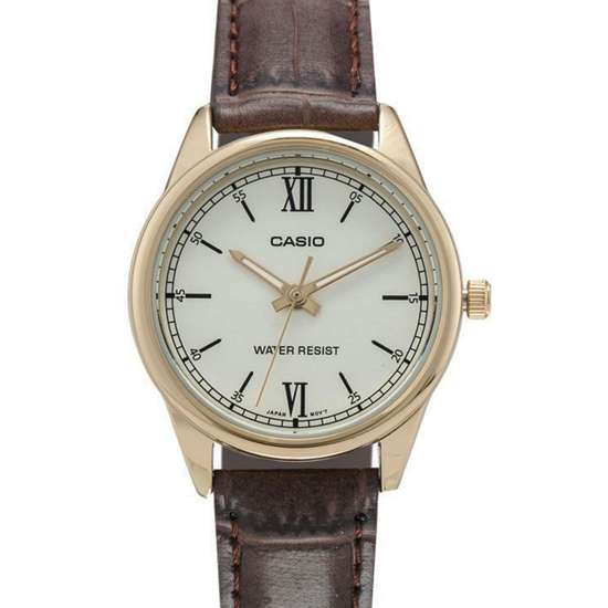 Casio Womens Brown Leather Couple Watch LTP-V005GL-9B LTPV005GL-9B