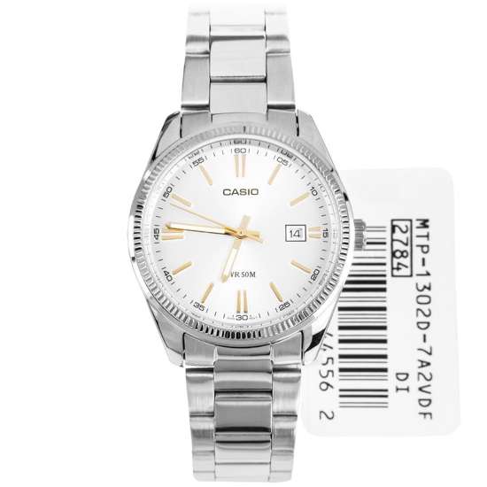 Casio White Dial Gold Marker Mens Watch MTP-1302D-7A2 MTP1302D