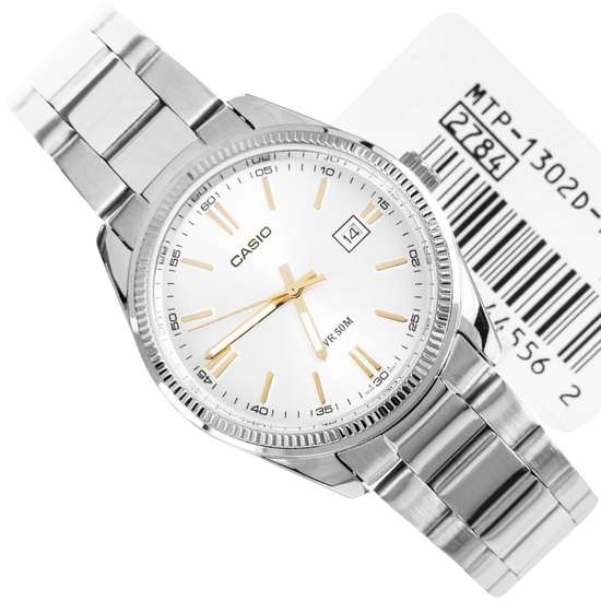 Casio White Dial Gold Marker Mens Watch MTP-1302D-7A2 MTP1302D