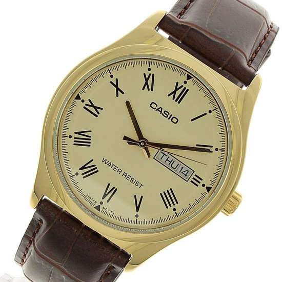 Casio Mens Leather Watch MTP-V006GL-9B MTP-V006GL-9