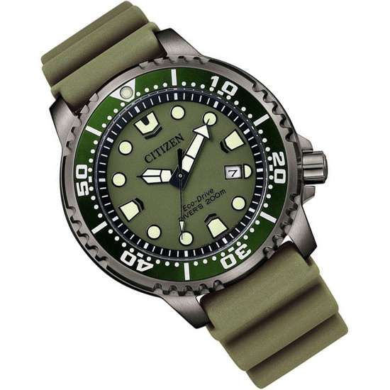 Citizen Promaster Marine BN0157-11X Eco-Drive Green Rubber Watch