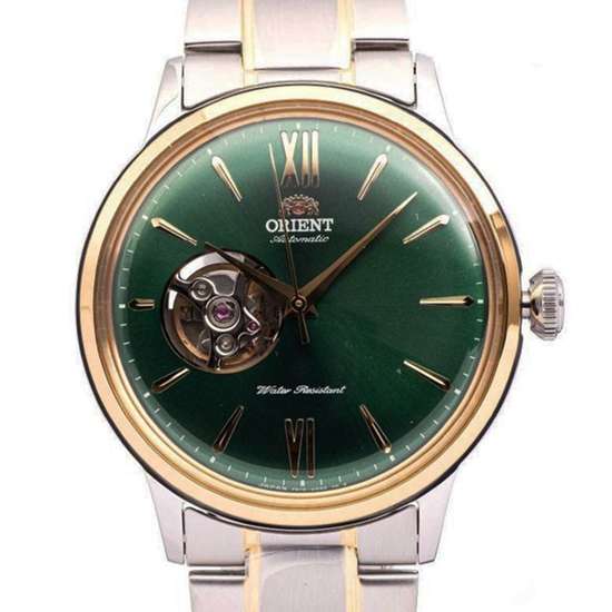 Orient Bambino Green Open Heart Dial RA-AG0432E00C RA-AG0432E Mens Watch