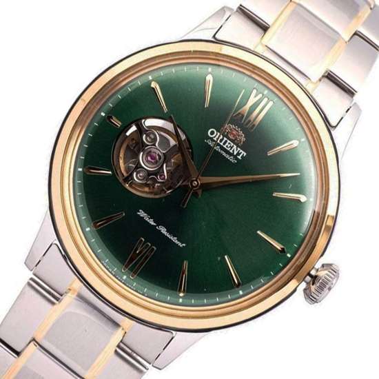 Orient Bambino Green Open Heart Dial RA-AG0432E00C RA-AG0432E Mens Watch