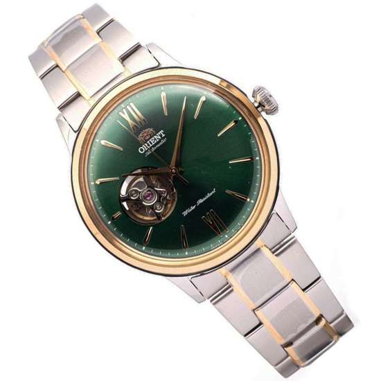 Orient Bambino Green Open Heart Dial RA-AG0432E00C RA-AG0432E Mens Watch