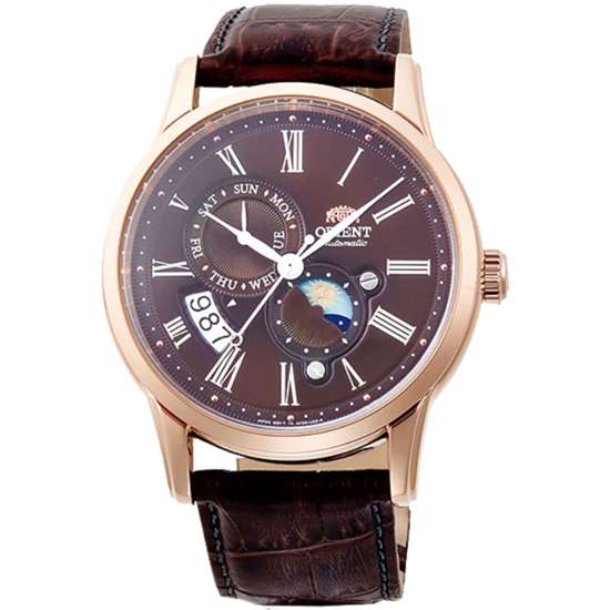 Orient Sun Moon RA-AK0009T RA-AK0009T10B Leather Watch