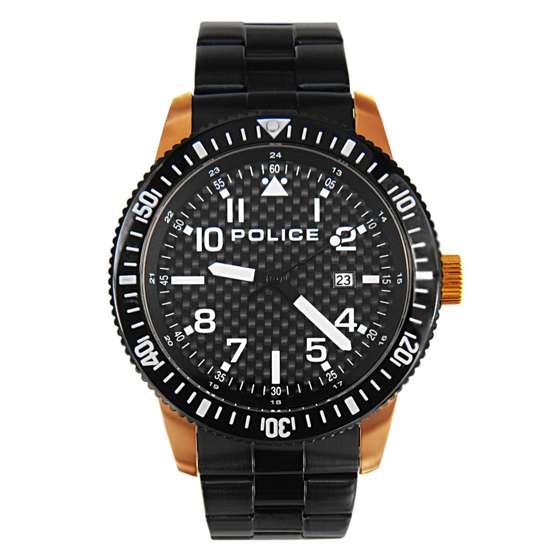Police Black Dial Black Bracelet Mens Watch PL13754JSRB/02M