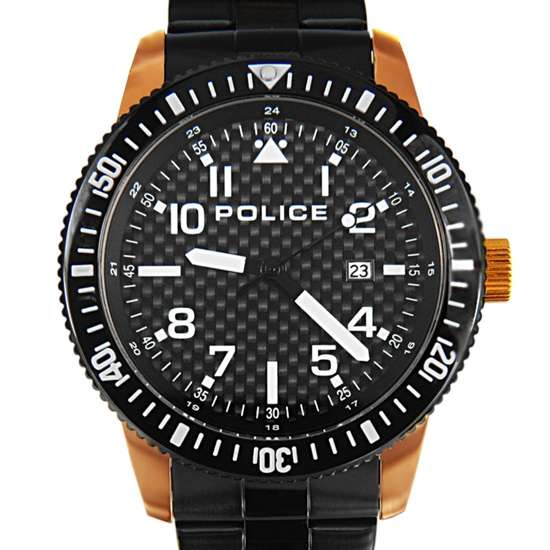 Police Black Dial Black Bracelet Mens Watch PL13754JSRB/02M