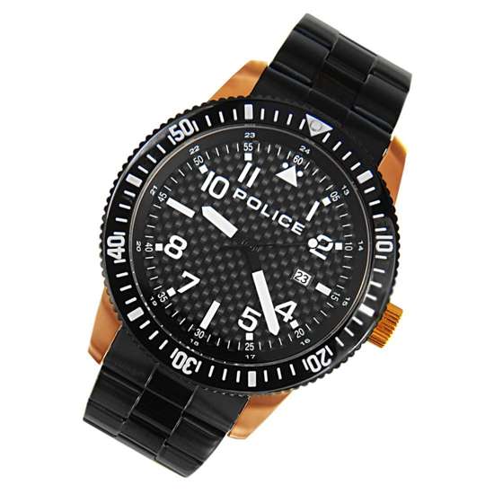 Police Black Dial Black Bracelet Mens Watch PL13754JSRB/02M