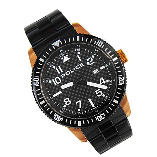 Police Black Dial Black Bracelet Mens Watch PL13754JSRB/02M