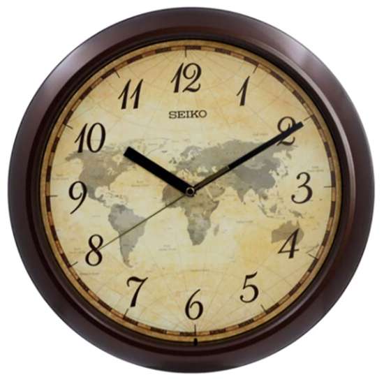 Seiko World Map Analog Wall Clock QHA006Z QHA006ZL QHA006-Z