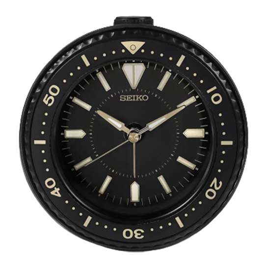 Seiko Beside Bed Alarm Black Table Clock QHE184A QHE184AN QHE184-A