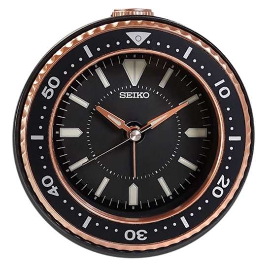 Seiko Beside Bed Alarm Black Bezel Table Clock QHE184T QHE184 QHE184-T
