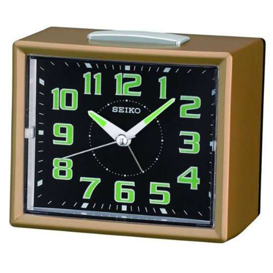 Seiko Analog Brown Desk Alarm Clock QHK024G