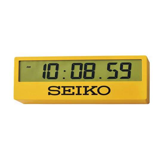 Seiko Yellow Sports Style Desk Clock QHL073Y