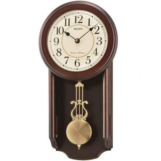 Seiko QXH063B Dual Chimes Pendulum Wooden Wall Clock