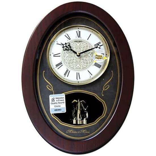 Seiko Melodies in Motion Wooden Wall Clock QXM373BN QXM373B