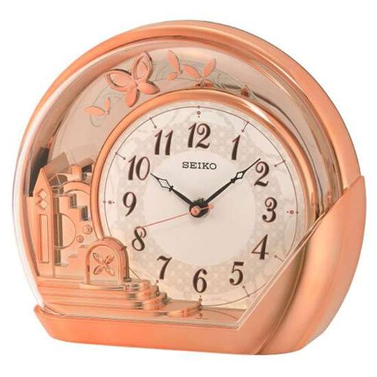 Seiko QXN232P Rose Gold Pendulum Deck Clock