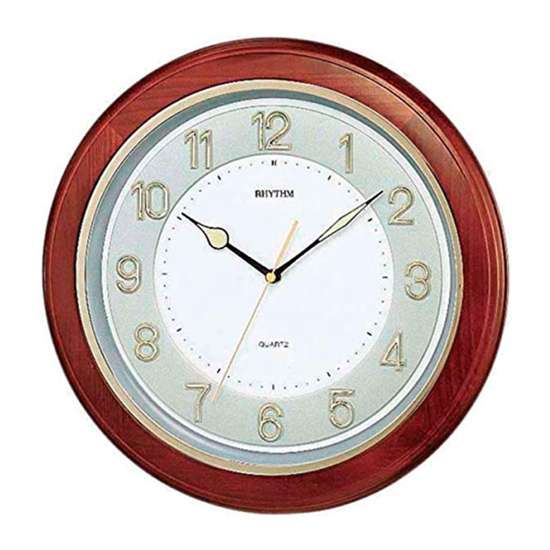 Rhythm Wood 3D WAll Clock CMG266BR06 (Singapore Only)