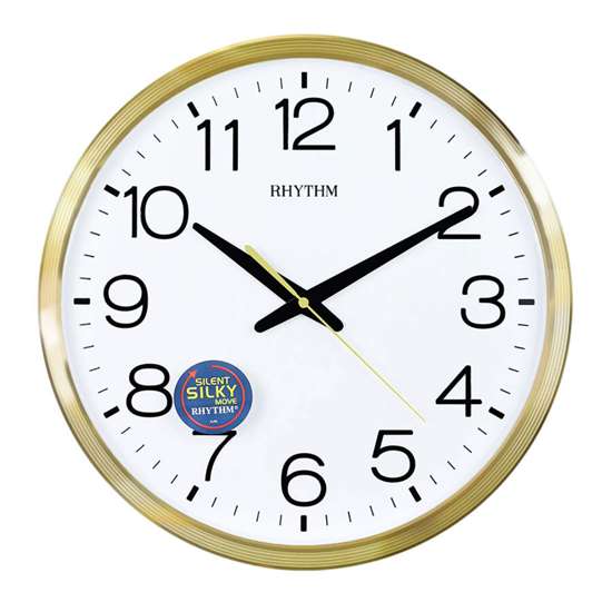 Rhythm 3D Numerals CMG494BR18 Gold Round Wall Clock