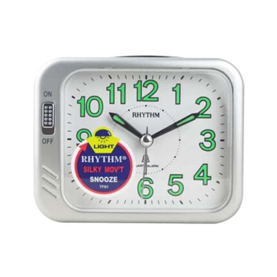 Rhythm CRA829NR19 Silver Analog Bell Alarm Clock