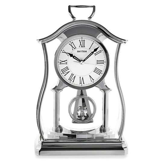 Rhythm Silver Mantel Pendulum Table Clock CRP611WR19 (Singapore Only)