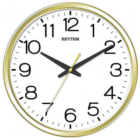 Rhythm 3D Numerals CMG494BR18 Gold Round Wall Clock