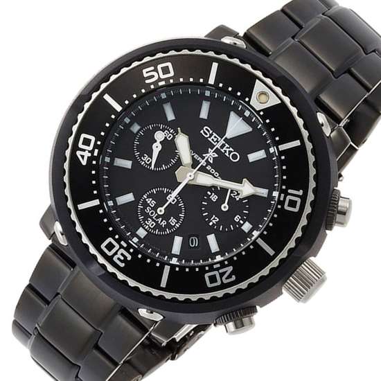 Seiko Prospex SBDL035 Solar Black Stainless Steel Watch